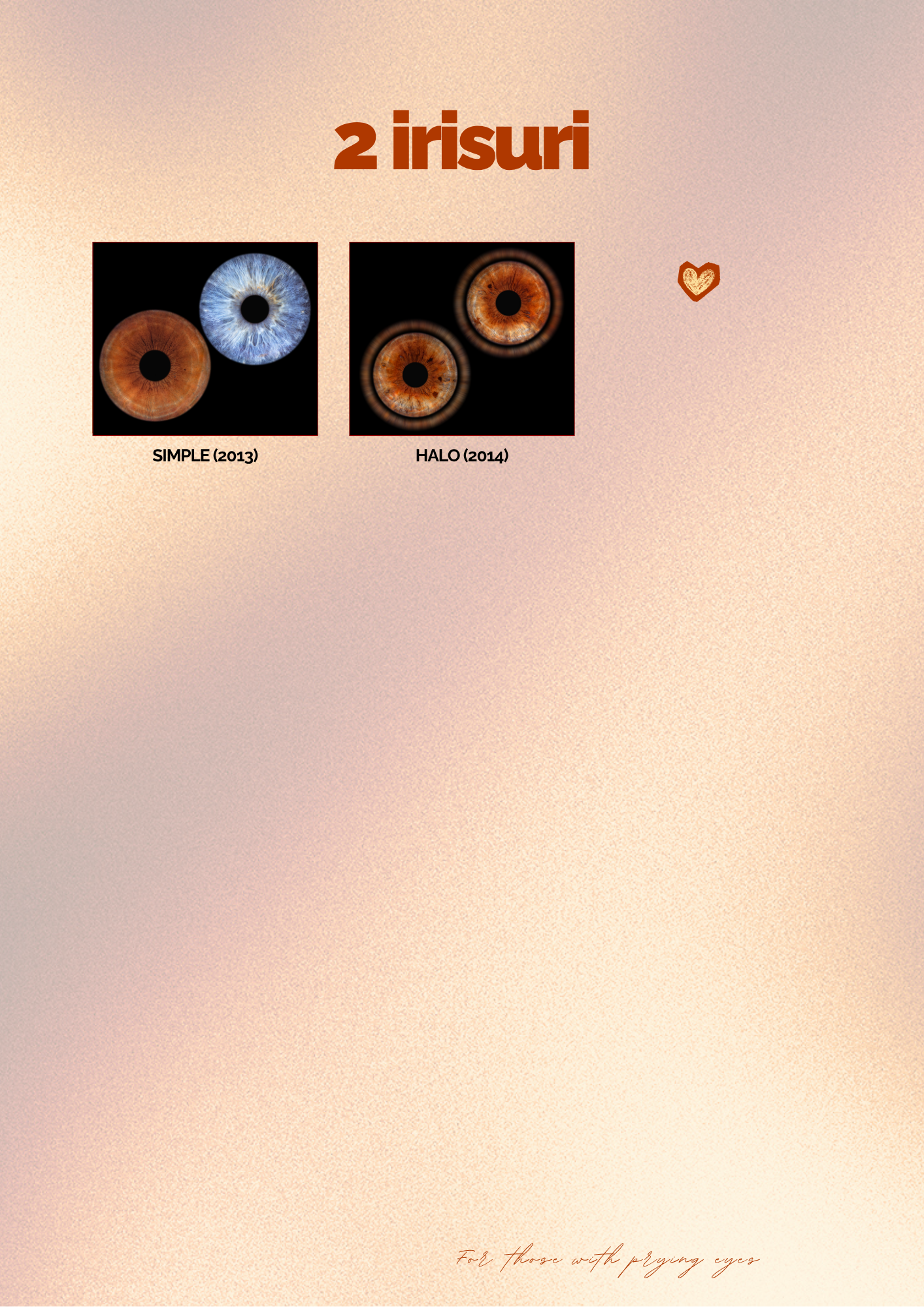 Catalog PREYE cu efecte artistice pentru 2 irisuri: SIMPLE și HALO sunt două stiluri de prelucrare atentă, recomandate cuplurilor care preferă compoziții curate și echilibrate